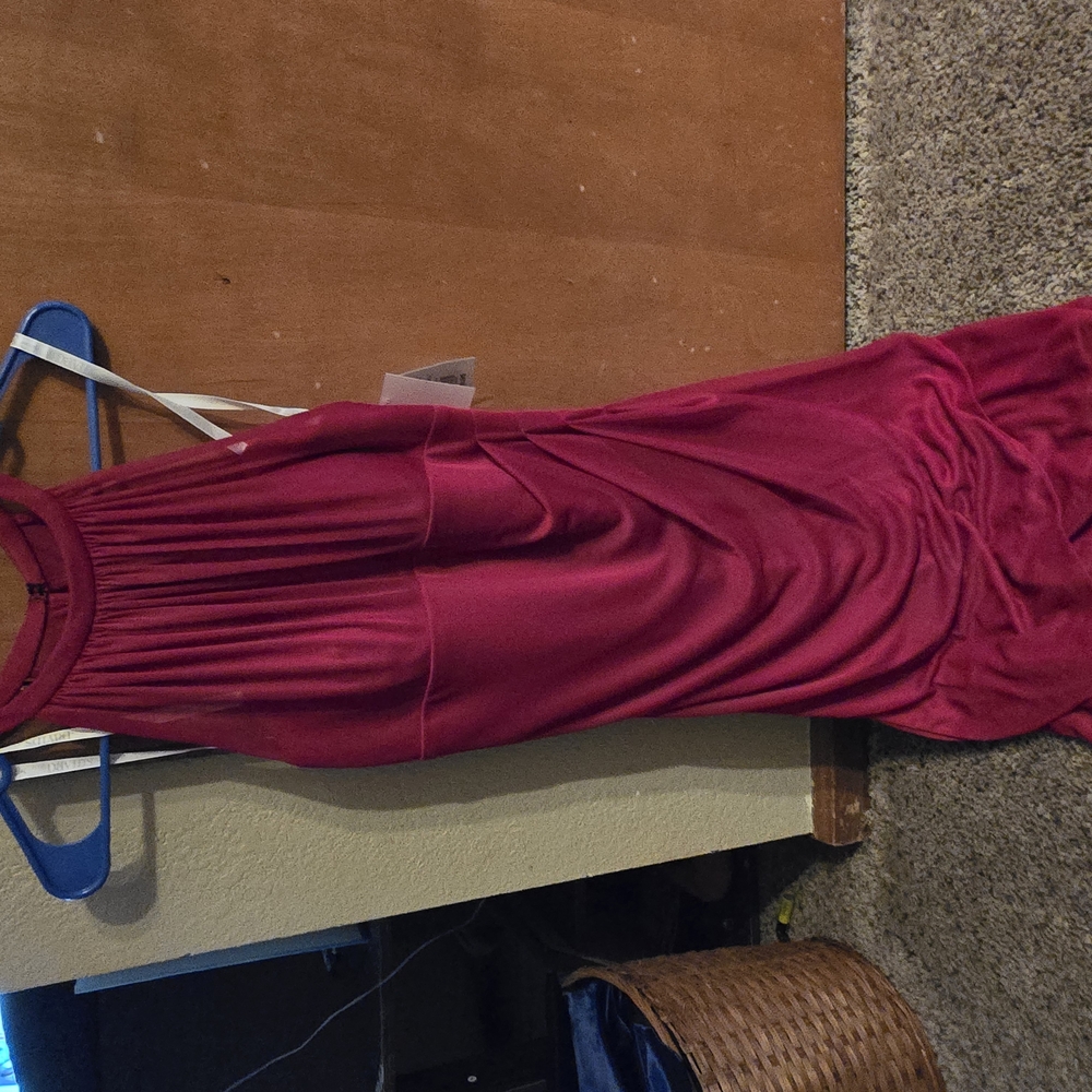 Apple Red Halter Maxi Gown for Cocktail